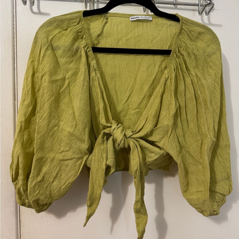 Women's Green Tie-Front Top